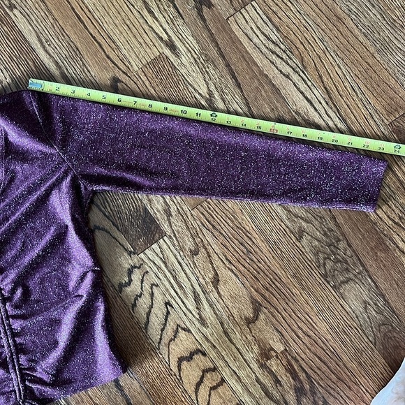 NEW Ultra Flirt Long Sleeve Top Burgundy with Sparkle Size M - Picture 5 of 10